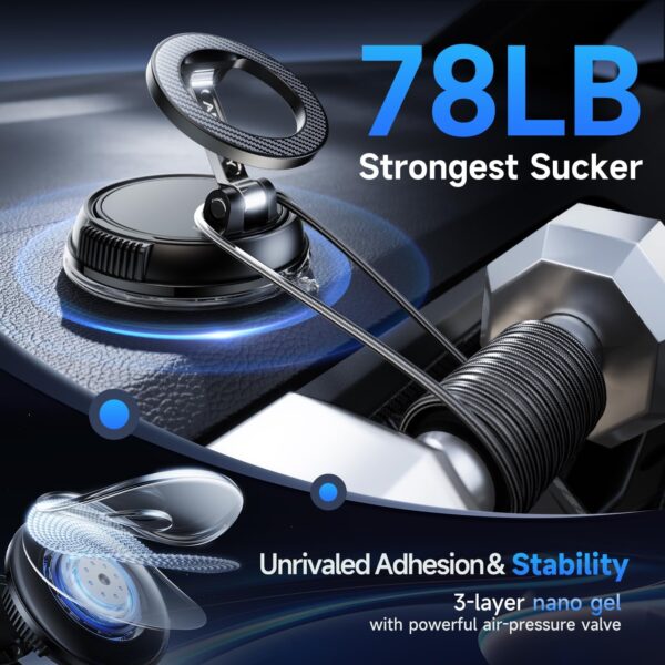 Car Phone Holder for MagSafe – Strong Magnetic & Suction Power for a Stable Drive! - Image 4