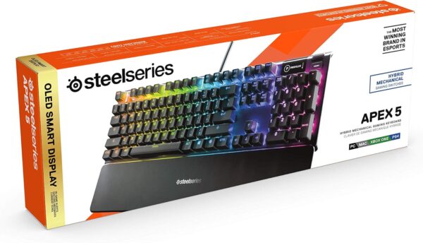 SteelSeries Apex 5 Gaming Keyboard – RGB Hybrid Mechanical with OLED Display - Image 10